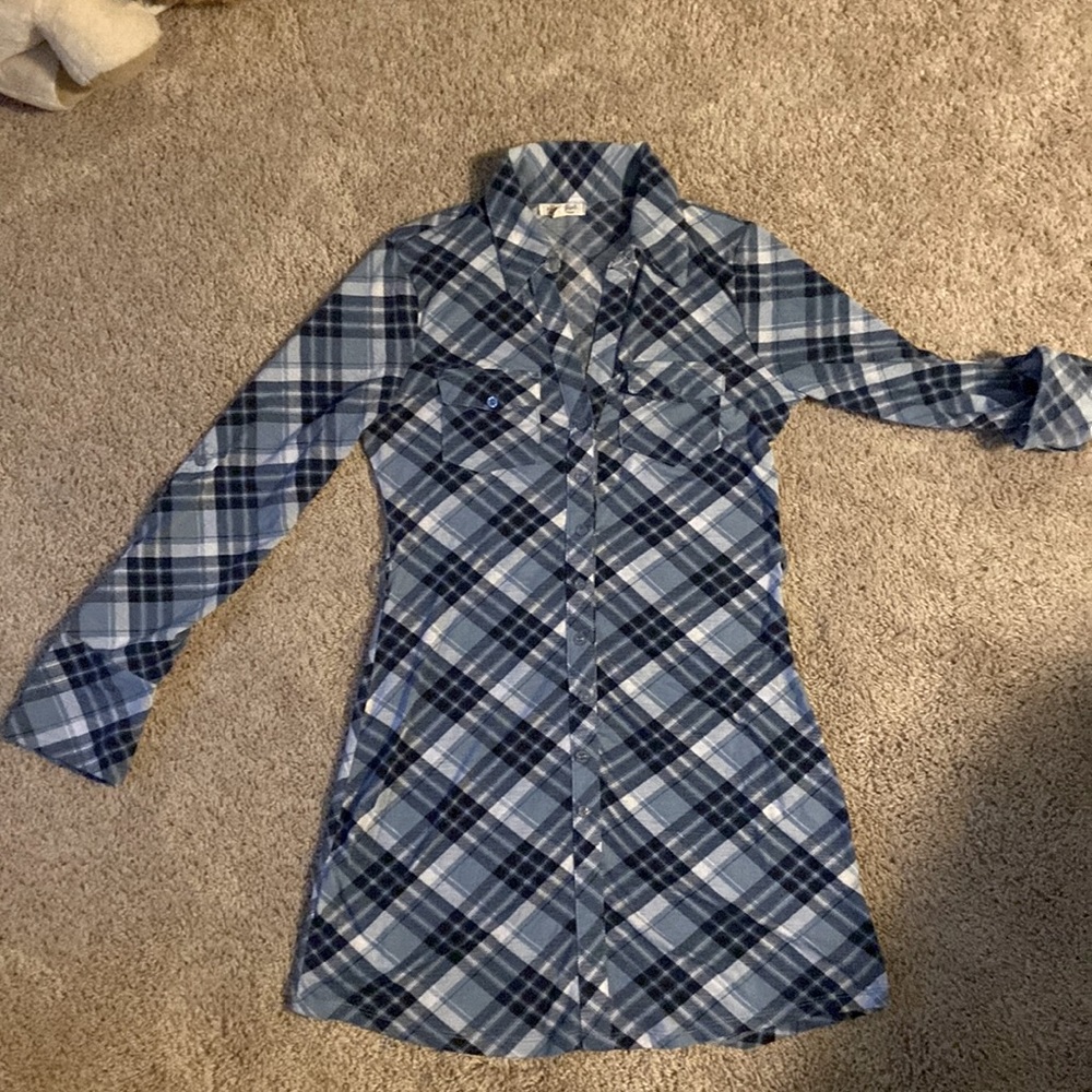 Girl's Ultra Flirt Blue Plaids Dress